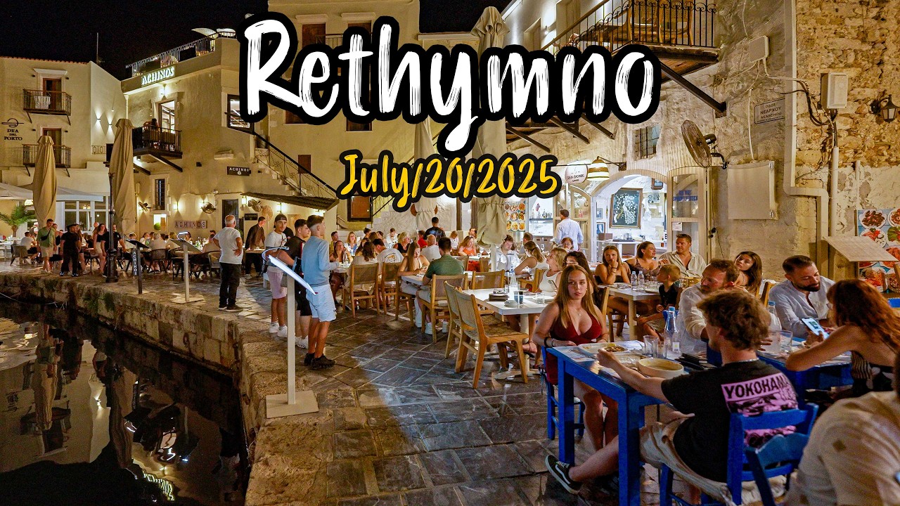 Rethymno Crete, Kreta, walking tour 4K, Greece travel guide 2025