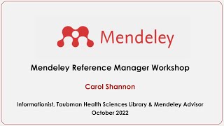 Mendeley Workshop