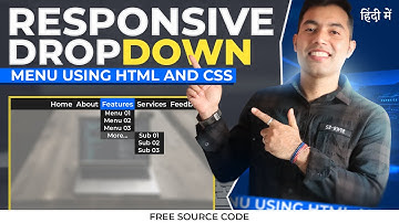 Create a Responsive Animated Navbar with Dropdown Menu using HTML and CSS in Hindi || Free Code ❤️‍🔥