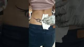 Client got her dream tattoo on her lower back ❤️🌹#tattoo#girls#tattooartist #shortvideo