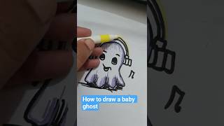 how to draw a baby ghost#art#tutorial#easy drawing step by step#shorts