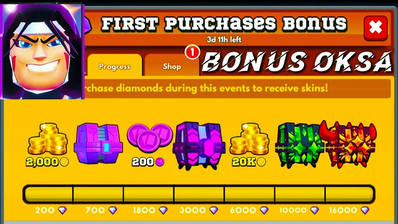 OKSA FIRST PURCHASES BONUS OKSA IN FRAG PRO SHOOTER OKSA FREE BONUS