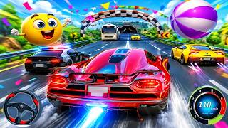 🚀 ROCKET CAR CHALLENGE! Destroy the Beach Ball | Crash Drive | Happy Zooms screenshot 2