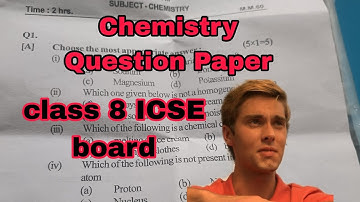 Best Chemistry Question Paper || Class 8 ICSE board || For Topper Only || #questionpaper