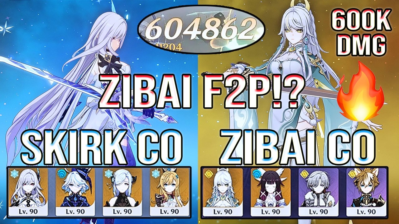 🔥 600K with 3★ Harbinger?! Skirk & Zibai Spiral Abyss 12 | Genshin Impact