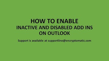 How to Enable Inactive Microsoft Outlook Add-Ins