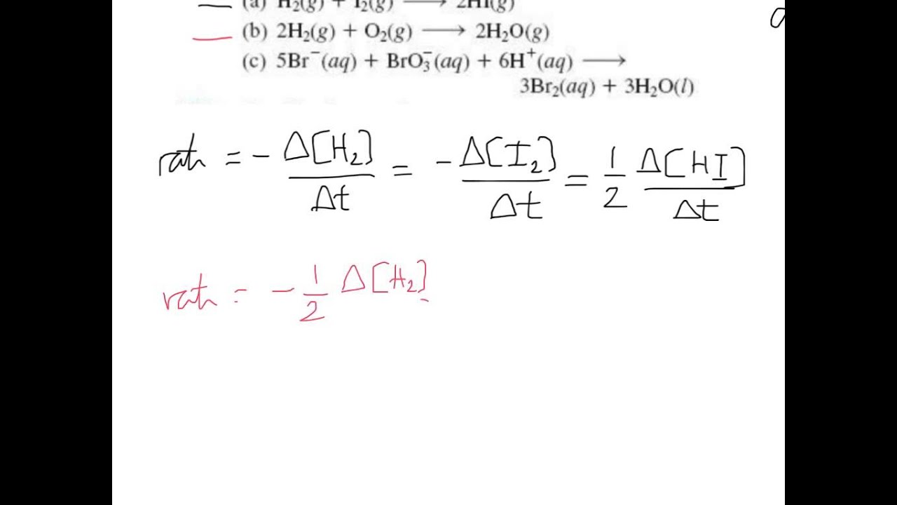 Problem 27.27 - Writing rate expressions from monitoring changes in  concentration