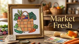 Relaxing Local Market Basket Art 🧅 Color With Me 🌿 Ohuhu Markers 