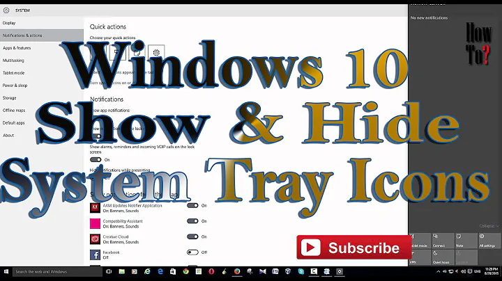 Hide & show Notification, System Tray Icons in Windows 10