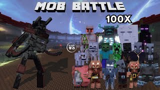 Mutant Wither Skeleton Vs 100X Every Mob (Minecraft Mob Battle) Minecraft Java