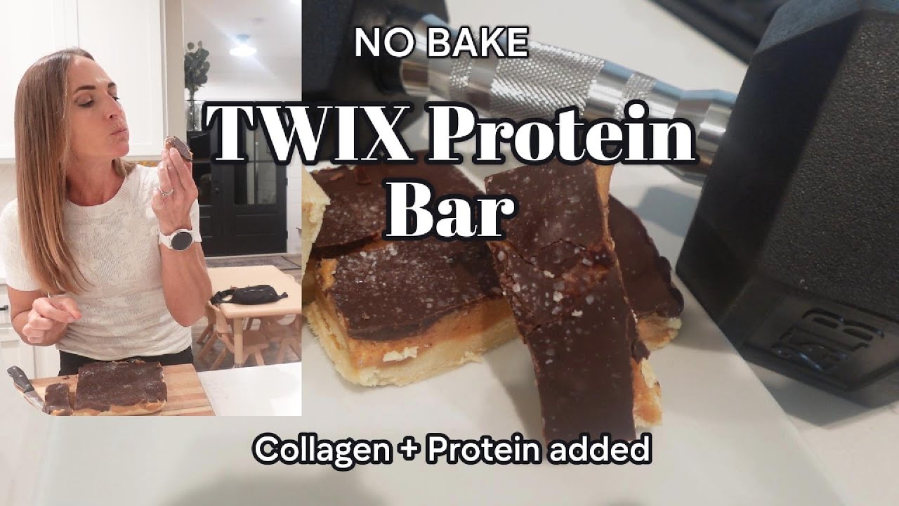 Twix Protein Bar | No Bake | Collagen + Protein Powder | Healthy Snack