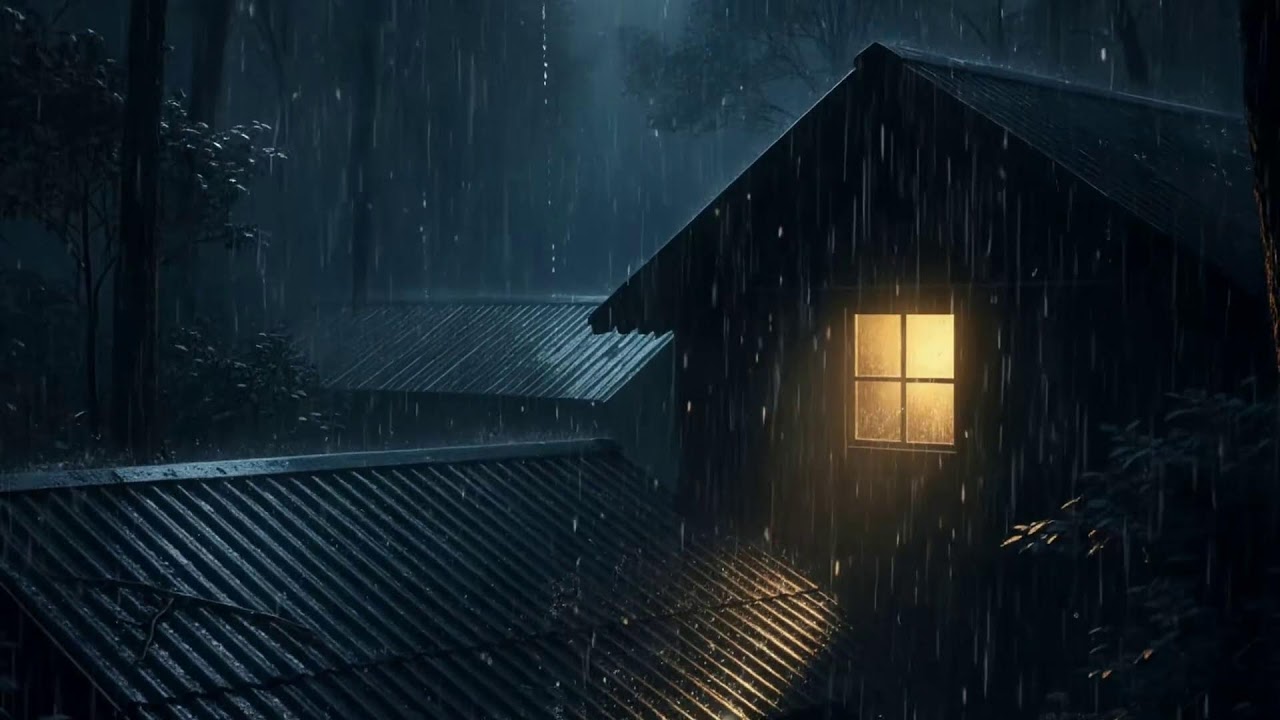 Soothing Heavy Rainfall for Sleeping – Thunder Ambience for Deep Relaxation and Rest