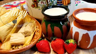 💥 Atole de Fresas 🍓 con Crema Tres Leches | Receta Fácil | La Cocina de Angy