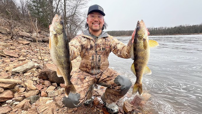 Early Ice Fishing Walleyes and Perch in Flooded Timber! 