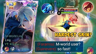 Ling M-World Is Hardest Ling Skin? Ling M-World Fast Hand Gameplay Global Ling Solo Rank - Mlbb