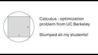Calculus - optimization problem from UC Berkeley
