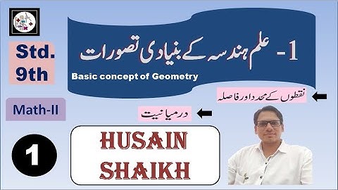 9th | Part-1| Basic concept of Geometry | علم ہندسہ کے بنیادی تصورات |Co-ordinates of points|Math-2