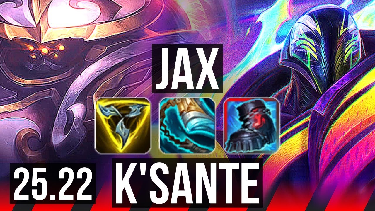 JAX vs K'SANTE (TOP) | Rank 4 Jax, 16/2/9, 43k DMG, Godlike, Rank 19 | KR Challenger | 25.22