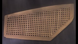 Håndlagd trallverk til seilbåten. (Custom made wood grating)