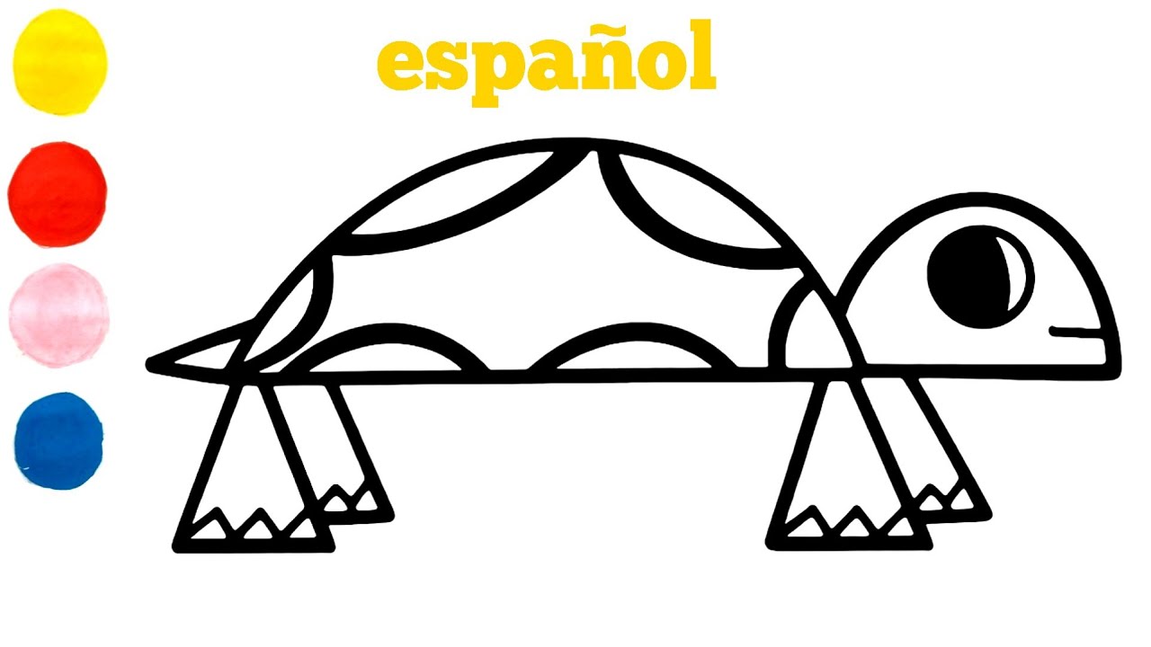 Cómo dibujar y colorear una tortuga para niños