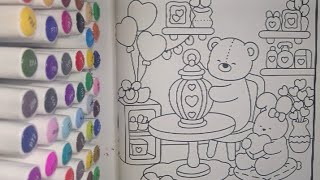 Cute Teddy Bunny Valentine Coloring Page Easy Coloring Book for Kids