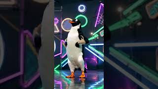 A Penguin dancing under neon light #Penguin #Neonlight #funnyshorts