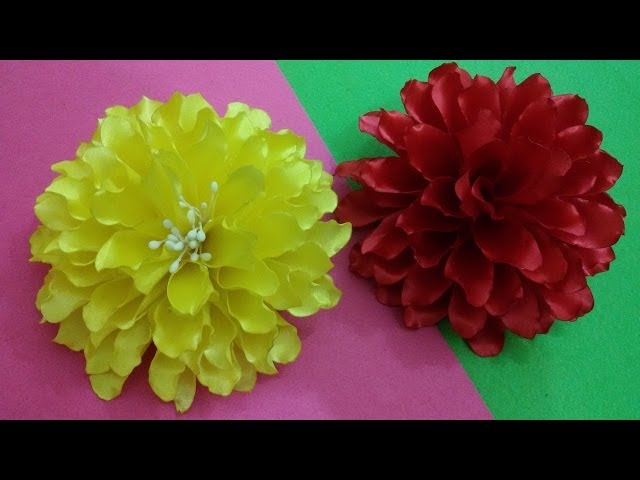 D.I.Y. Satin Dahlia Flower - Tutorial | MyInDulzens class=