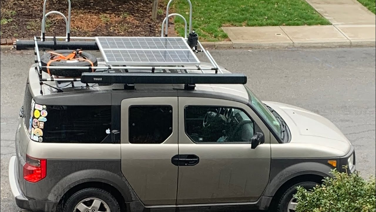 Honda Element Camper Solar Panel Install on 2004 Honda Element YouTube