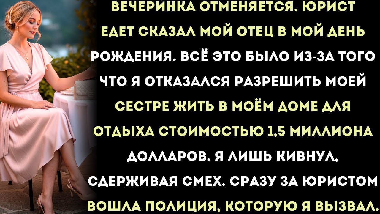 вечеринка отменяется. юрист едет, — сказал мой отец в мой день рождения. всё это было из-за того,