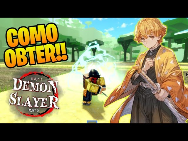 VIREI NO CAÇADOR DE ONIS NO ROBLOX !! Demon Slayer RPG 2 !! 