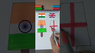 india vs united kingdom....#shorts #india #uk #independenceday #art #trending #drawing