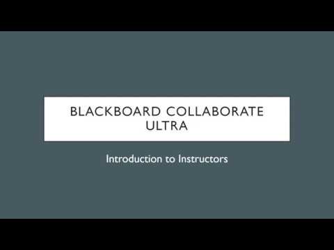 Blackboard Collaborate Ultra for Instructors