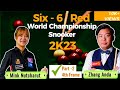Zhang anda vs mink nutcharut  six6 red  world championship snooker  2023 4th frame part 2 