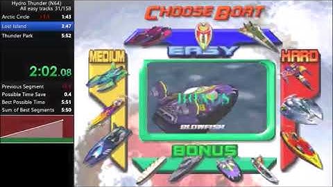 Hydro Thunder N64 - All Easy Tracks in 4:49.44 [former WR]