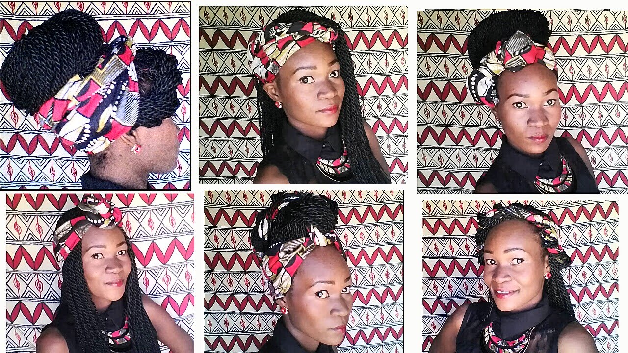 How I Style Box Twist Braids With African Print Head Scarf Wrap Youtube Hair Wrap Scarf Twist Braids Fashion Box