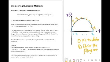 5.1 Numerical Differentiation using Interpolation or Curve fitting with Example in Jupyter Notebook