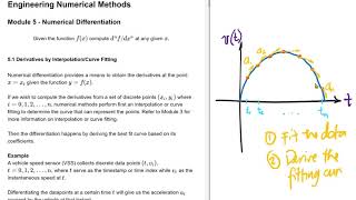 5.1 Numerical Differentiation using Interpolation or Curve fitting with Example in Jupyter Notebook