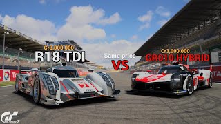 Gran Turismo 7 | Audi R18 TDI Vs Toyota GR010 Hybrid - Same Price Which is better? [4K PS5]