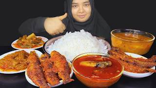 Asmr Eating Different Types Spicy  Fish Curry Aamdal Huge Rice - Eating Challenge, Big Bite *ASMR