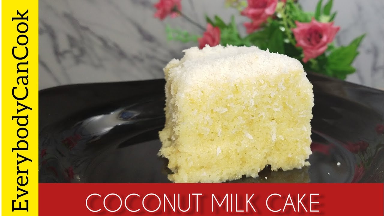 Coconut Milk Cake Without Oven by EverybodyCanCook cake coconut desert sweet baking howto