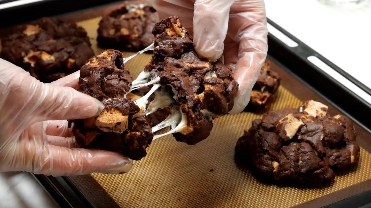 【海外レシピを食べやすく♡スモアクッキー】マシュマロのクッキーって美味しい♪ | Japanese-style s'mores cookies