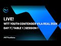 LIVE! | T1 | Day 7 | WTT Youth Contender Vila Real 2024 | Session 1