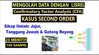 OLAH DATA LISREL CFA Confirmatory Factor Analysis, SECOND ORDER, LENGKAP, 6 JUNI 2023