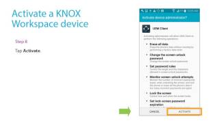 Activate a Samsung KNOX workspace device screenshot 3