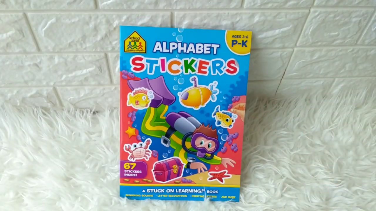 School Zone Alphabet Stickers Book P K Ages 3 6 Youtube