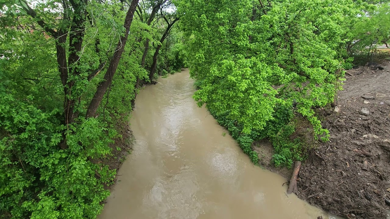 All natural with nature sounds of a stream in Waxahachie Texas after a gentle rain