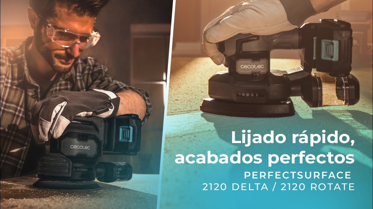 Lixadeiras a bateria PerfectSurface 2120 Rotate e Delta 21V. Incluem 12 recargas