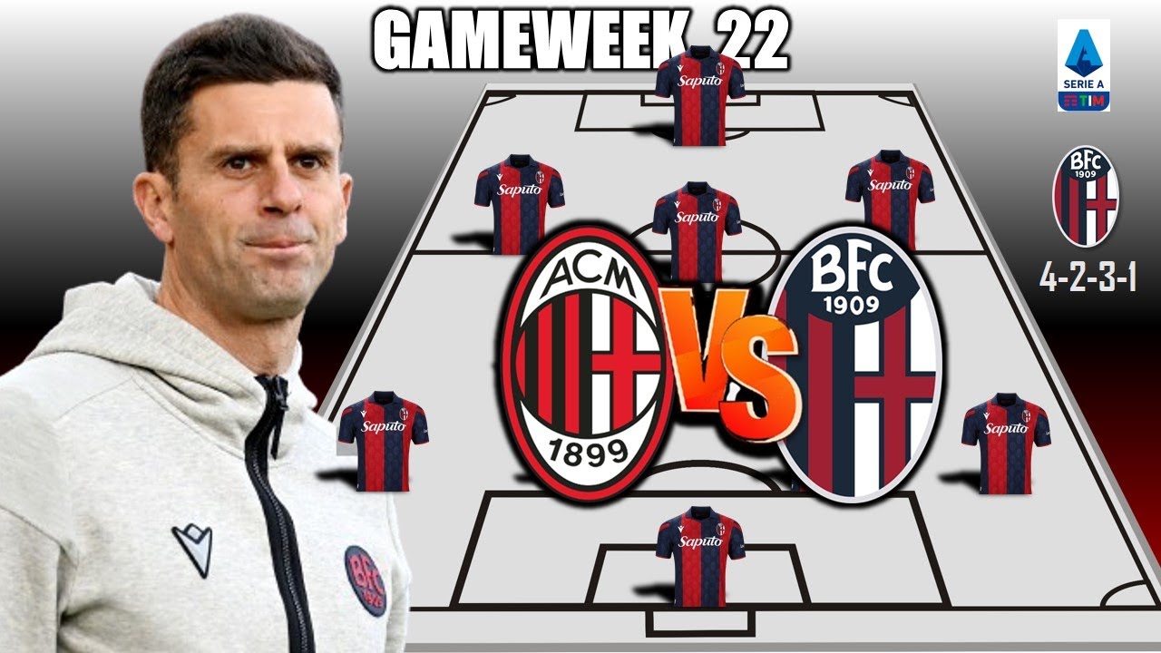 Bologna Potential Starting Lineup Serie A Gameweek .22 A.C Milan Vs