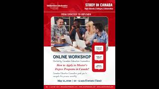 ONLINE WORKSHOP: How to Apply to Master's Degree Programs in Canada? #studyincanada