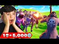 1 Elimination = 5,000 VBucks with My Little Brother! (Fortnite Challenge)